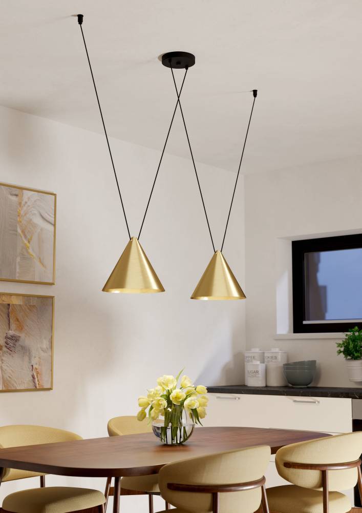 Narices 173cm Guld loftslampe Fra Eglo - Giv dit hjem et moderne touch med denne stilfulde loftslampe, der kombinerer funktion og design.