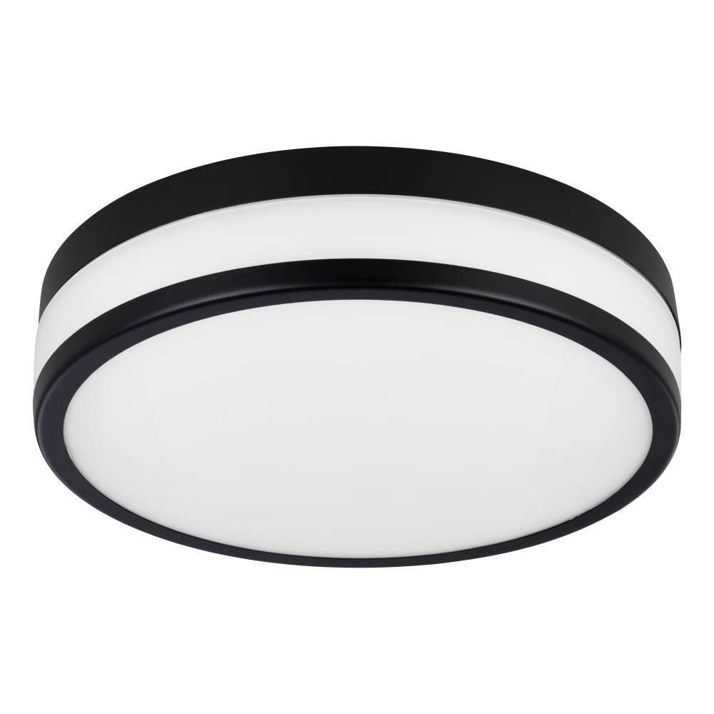 Led Palermo Ø30 Sort badeværelseslampe Fra Eglo - Den sorte kant giver loftet en elegant og diskret følelse, samtidig med at det er med til at sprede et jævnt og behageligt lys i rummet.