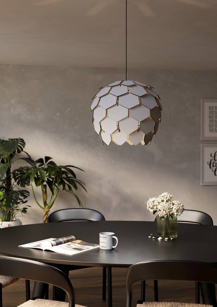 Mattanza Ø50 Grå loftslampe Fra Eglo - Lampens moderne design gør, at den passer ind i både trendy og minimalistiske hjem og skaber en spændende og elegant atmosfære.