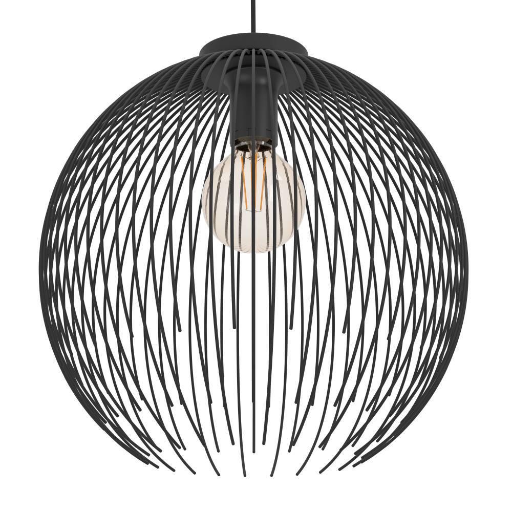 Venezuela Ø40 Sort loftslampe Fra Eglo - Denne moderne loftspendel har et elegant tråddesign i sort stål, der giver rummet en luftig og stilfuld følelse.
