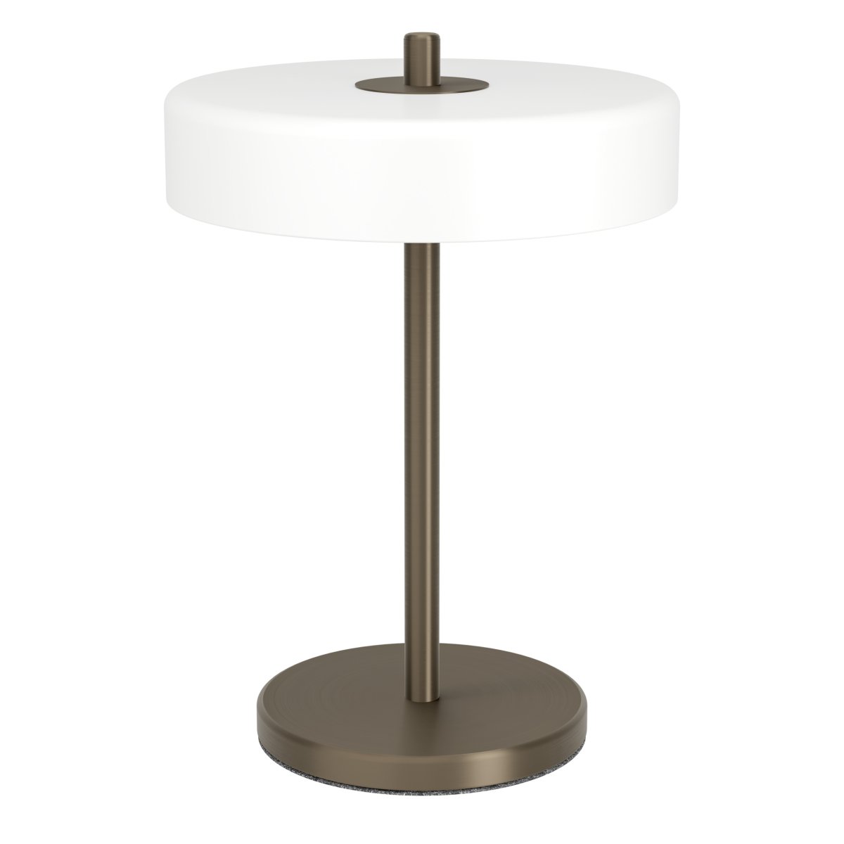Salve 33cm Bronze bordlampe Fra Eglo - Salve bordlampen har en metalbase med bronzefinish og en rund opalglassk&aelig;rm, der giver lampen et bl&oslash;dt og behageligt udtryk.