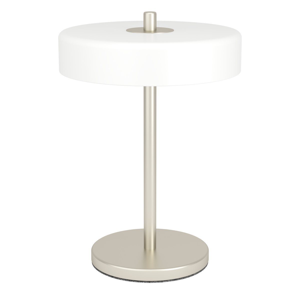 Salve 33cm Nikkel bordlampe Fra Eglo - Salve bordlampen har en metalbase med en mat nikkelfinish og en rund opalglasskærm, der giver lampen et blødt og behageligt udtryk.