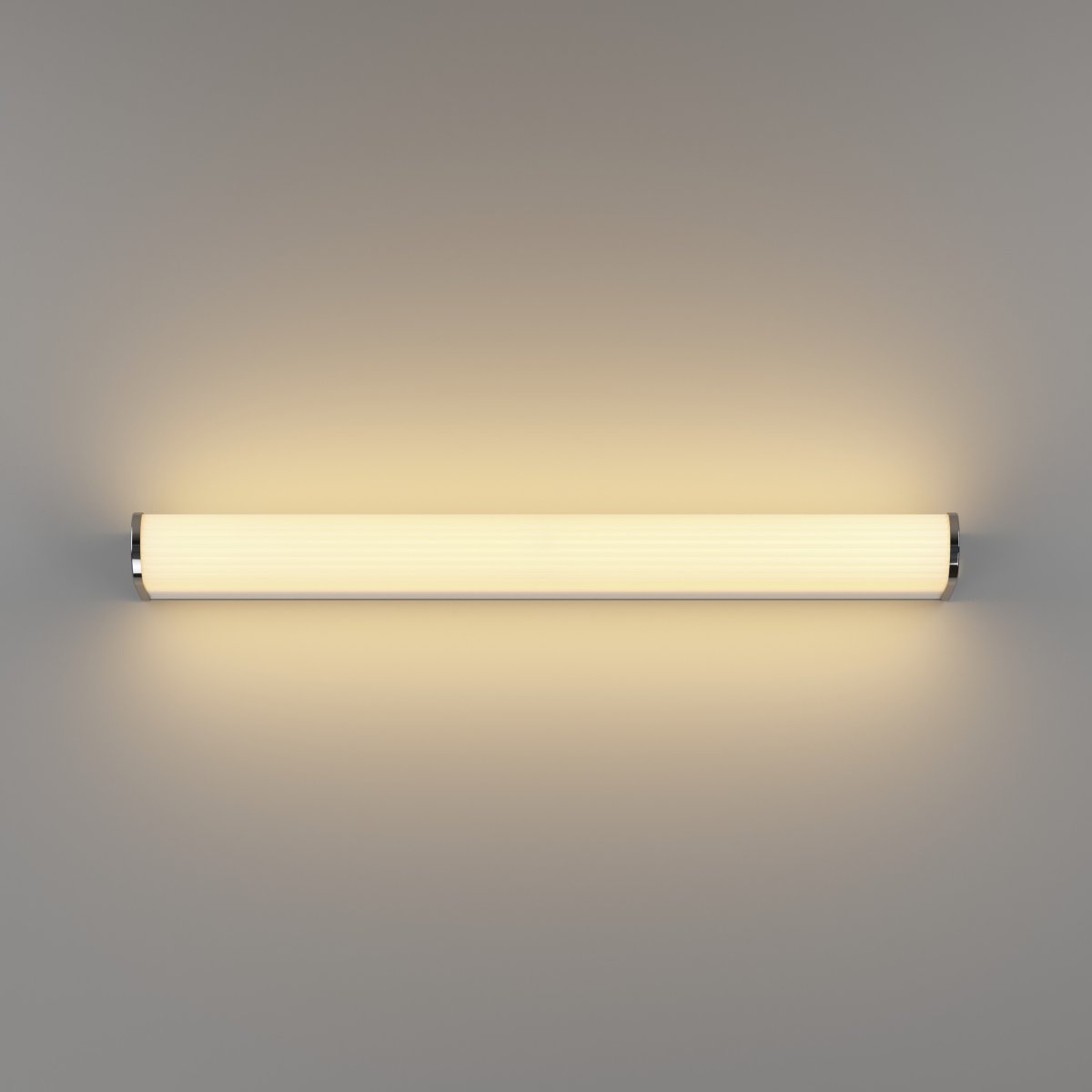 Patrovaro 60cm Hvid badeværelseslampe Fra Eglo - Lampen har en integreret LED med en lysstrøm på 2000 lumen, og farvetemperaturen kan justeres i tre trin fra hvidt til køligt hvidt lys.