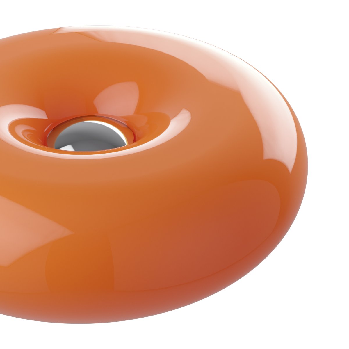 Basile 10cm Orange bordlampe Fra Eglo - Basile er en dekorativ lampe i orange glas med s&oslash;lvdetaljer og en rund, bl&oslash;d form.