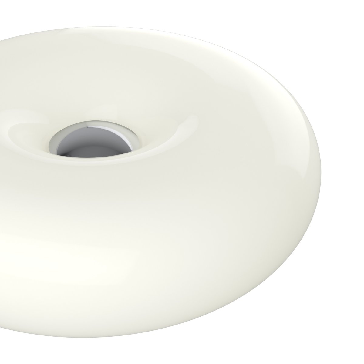 Basile 10cm Hvid bordlampe Fra Eglo - Basile er en dekorativ lampe i hvidt glas med s&oslash;lvdetaljer og en rund, bl&oslash;d form.