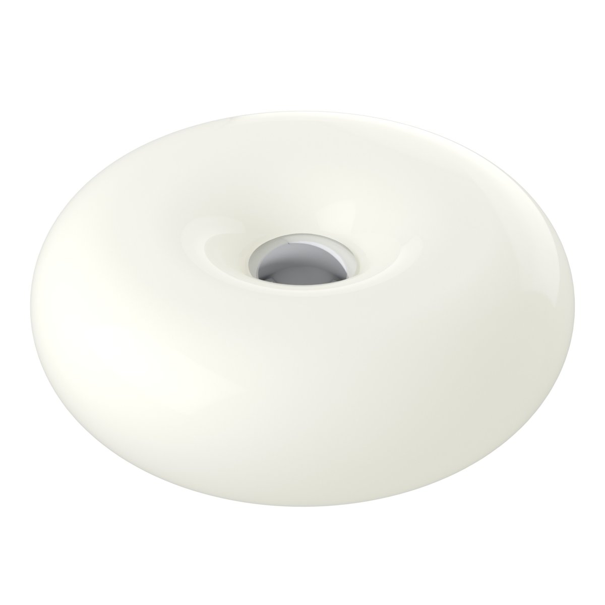 Basile 10cm Hvid bordlampe Fra Eglo - Basile er en dekorativ lampe i hvidt glas med s&oslash;lvdetaljer og en rund, bl&oslash;d form.