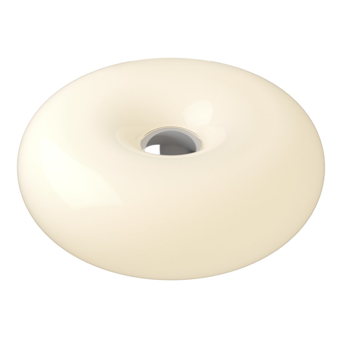 Basile 10cm Hvid bordlampe Fra Eglo - Basile er en dekorativ lampe i hvidt glas med s&oslash;lvdetaljer og en rund, bl&oslash;d form.
