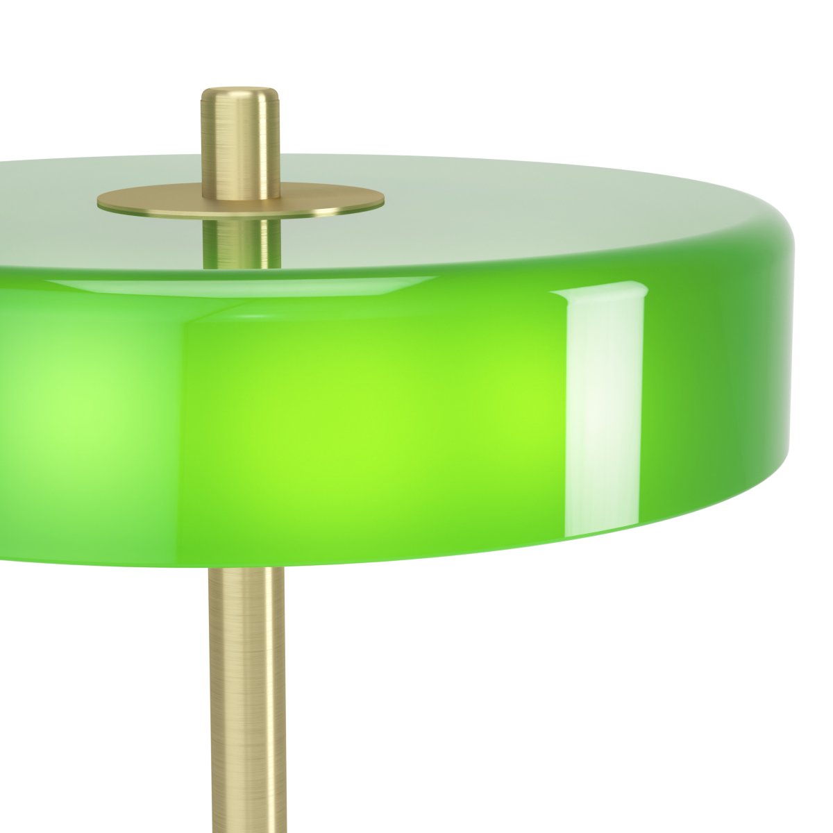 Salve 33cm Messing bordlampe Fra Eglo - Salve bordlampen har en metalbase med messingfinish og en rund grøn glasskærm, der giver lampen et blødt og behageligt udtryk.