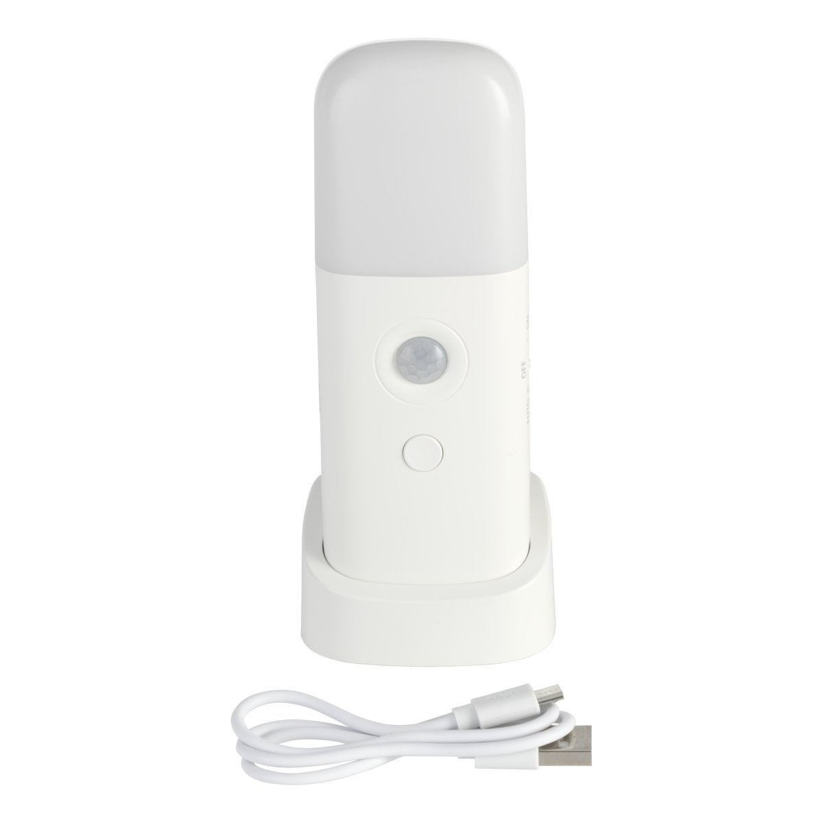Merta Hvid bærbar Fra Eglo - Lampen leveres med en station, hvor den nemt kan placeres på for eksempel et natbord, en hylde eller et skrivebord.