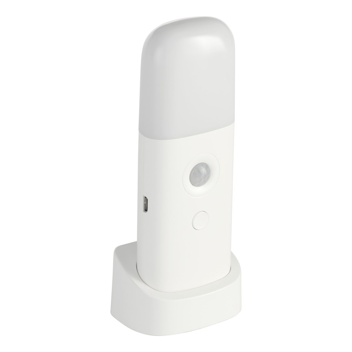 Merta Hvid bærbar Fra Eglo - Lampen leveres med en station, hvor den nemt kan placeres på for eksempel et natbord, en hylde eller et skrivebord.