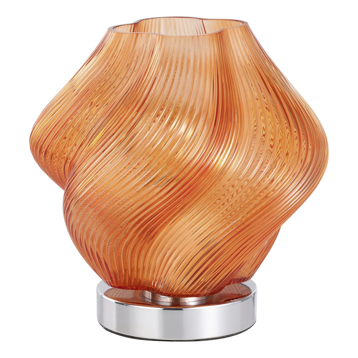 Vicenne 23cm Orange bordlampe Fra Eglo - Vicenne er en dekorativ loftspendel i orange glas med forkromede detaljer.