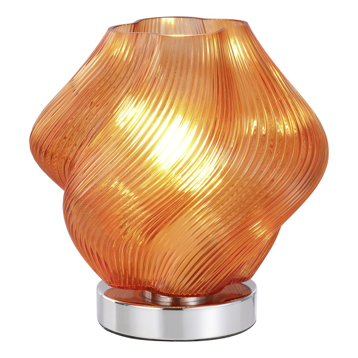 Vicenne 23cm Orange bordlampe Fra Eglo - Vicenne er en dekorativ loftspendel i orange glas med forkromede detaljer.