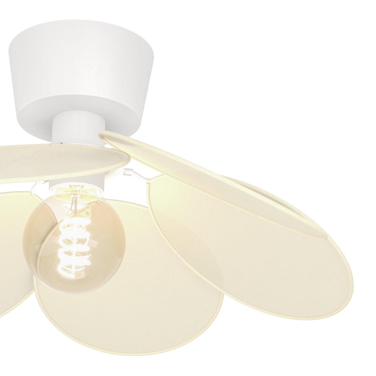 Binacua Ø45 Beige plafond Fra Eglo - Skærmen er lavet af blødt afrundede blade, der overlapper hinanden og gør det muligt at se lyskilden i midten.