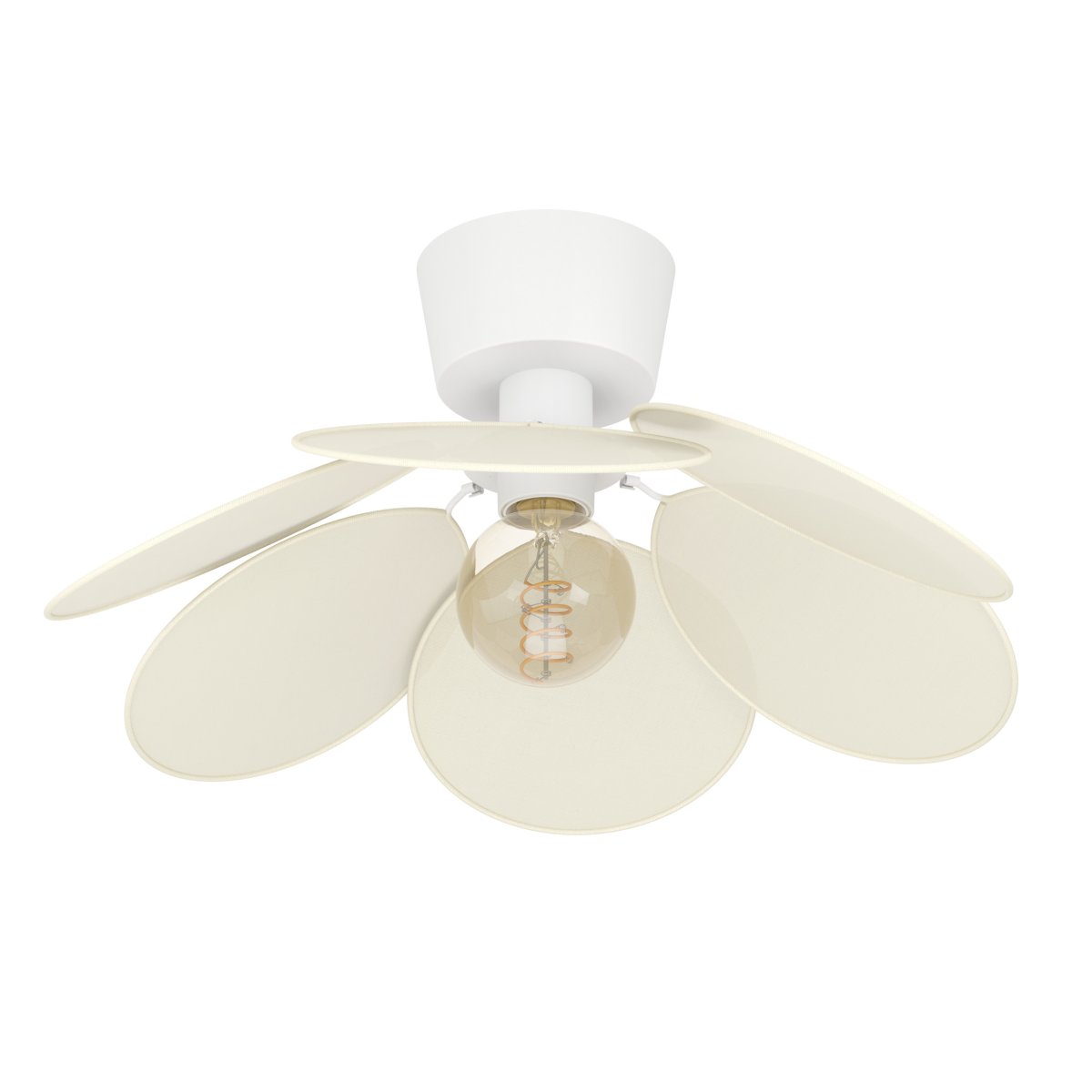 Binacua Ø45 Beige plafond Fra Eglo - Skærmen er lavet af blødt afrundede blade, der overlapper hinanden og gør det muligt at se lyskilden i midten.
