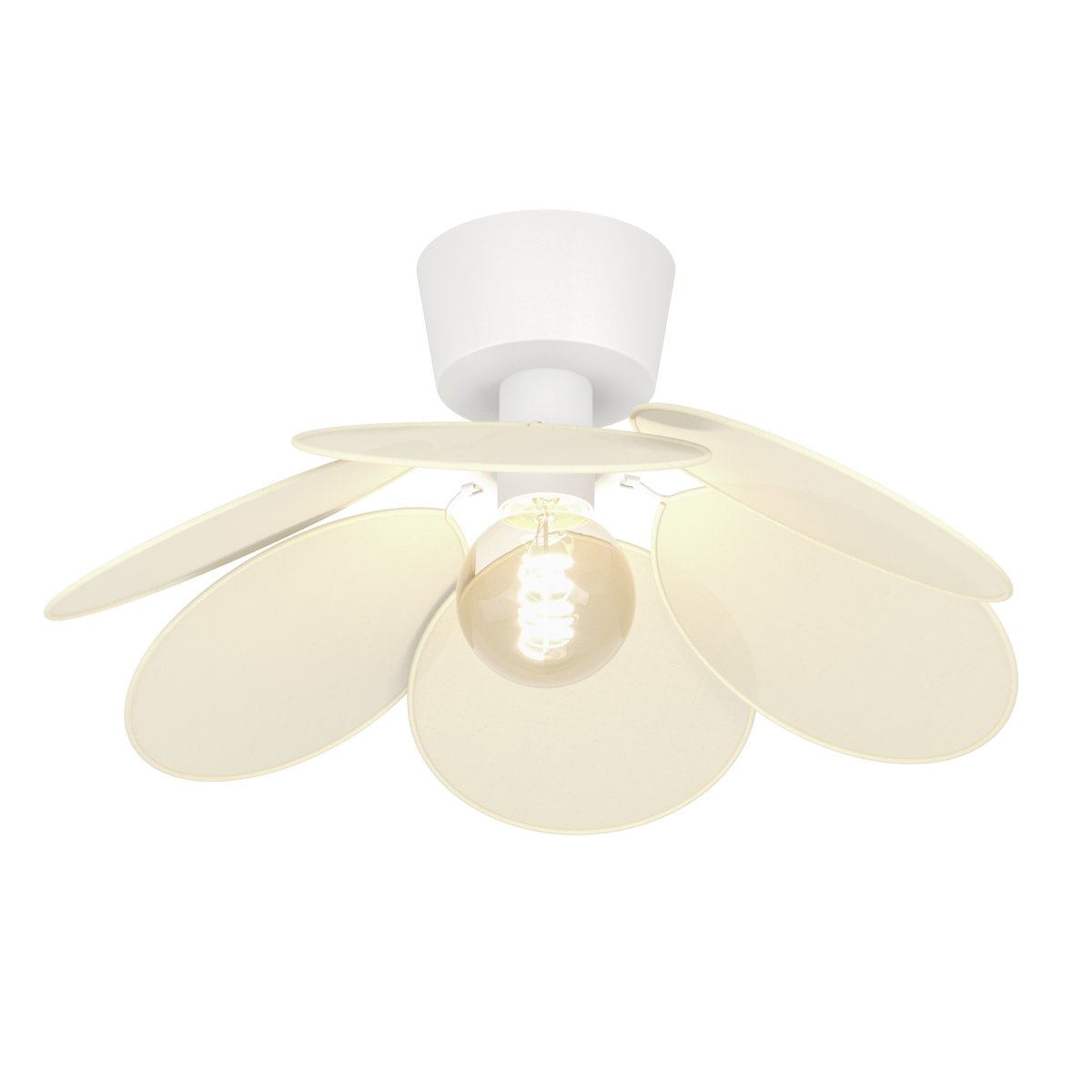 Binacua Ø45 Beige plafond Fra Eglo - Skærmen er lavet af blødt afrundede blade, der overlapper hinanden og gør det muligt at se lyskilden i midten.