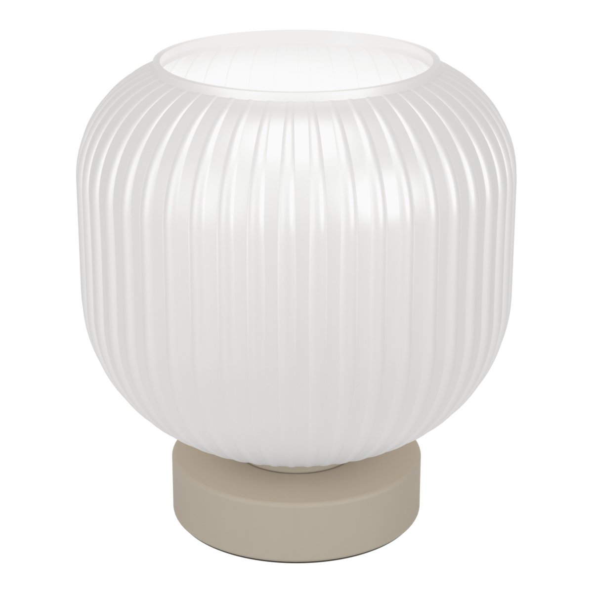 Dasmina 22cm Hvid/sand bordlampe Fra Eglo - Den neutrale farvekombination gør Dasmina nem at placere i forskellige miljøer, for eksempel på et sidebord, natbord, et skrivebord eller i et vindue.