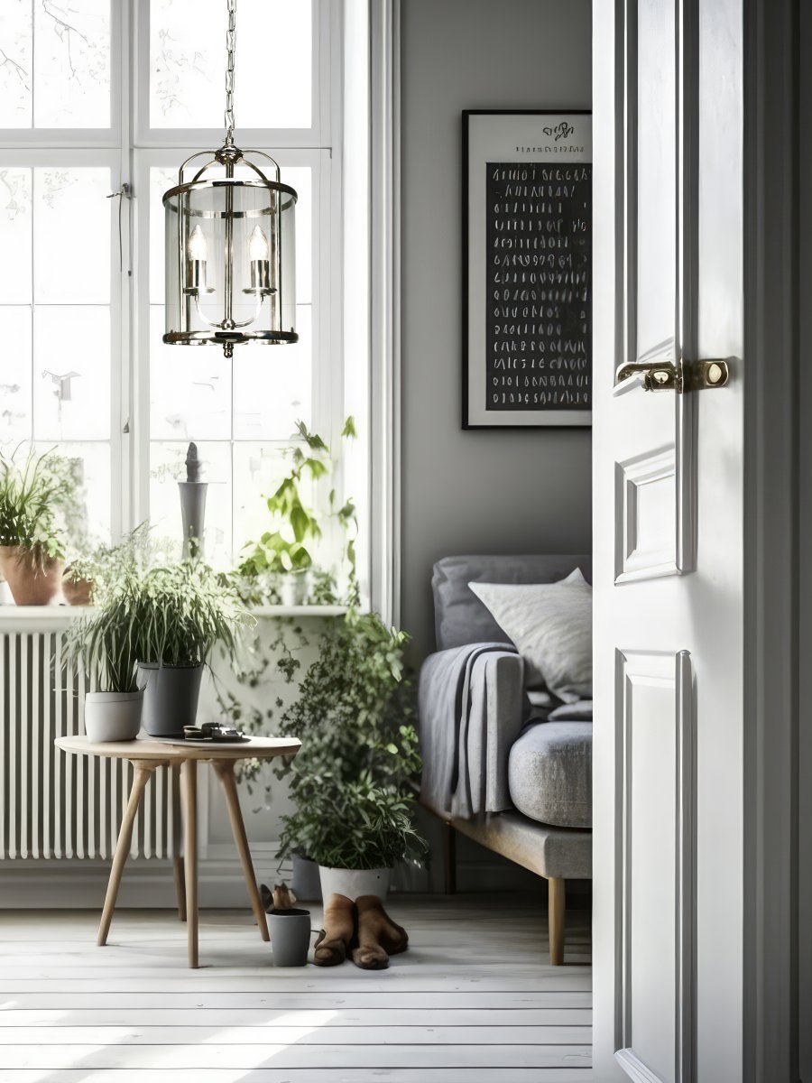 Budgie Ø23 Chrom loftslampe Fra Aneta Lighting - Budgie loftslampe i forkromet metal og klart let buet glas.