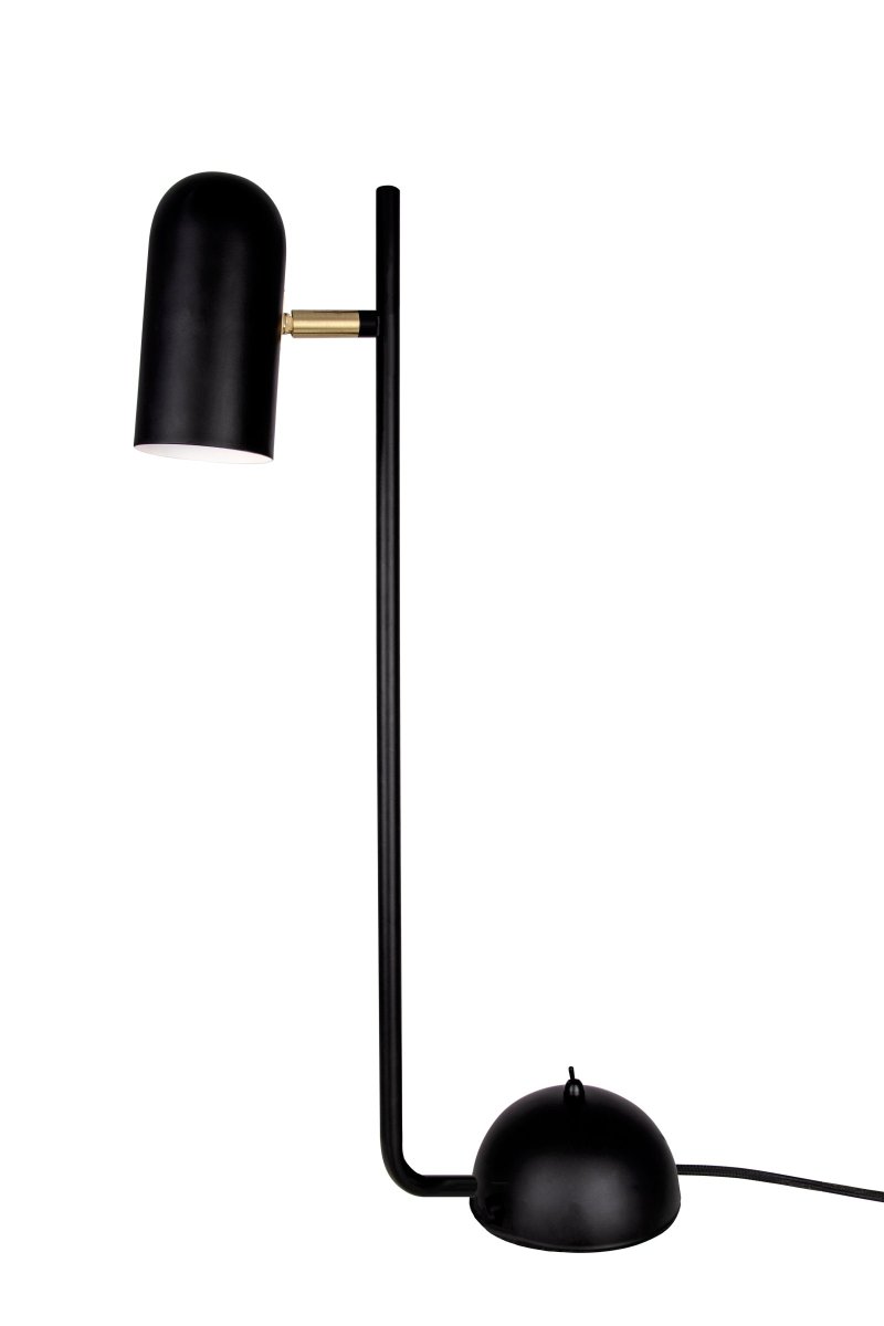 Swan 53cm Sort bordlampe Fra Globen Lighting - Den flotte lampeskærm er vipbar, hvilket er perfekt, når du har brug for rødt lys ved dit skrivebord.