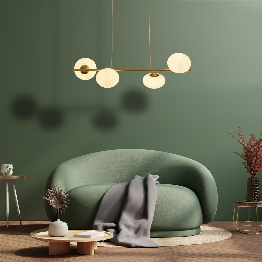 Pebble 76cm Guld loftslampe Fra Searchlight - Pebble er en stilfuld og sofistikeret loftlampe, der passer lige godt ind i moderne hjem som i mere klassiske milj&oslash;er.