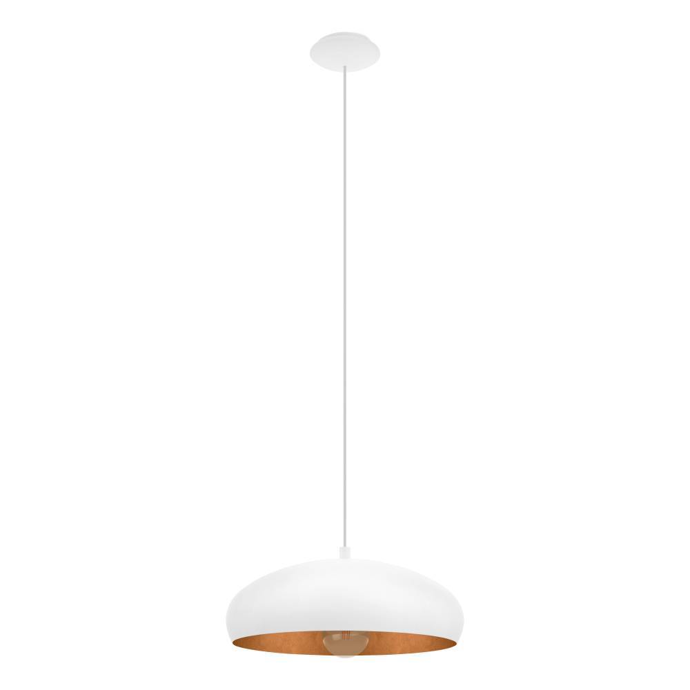 Mogano Ø40 Hvid loftslampe Fra Eglo - Den eksponerede lyskilde giver et industrielt præg og spreder et jævnt og klart lys.