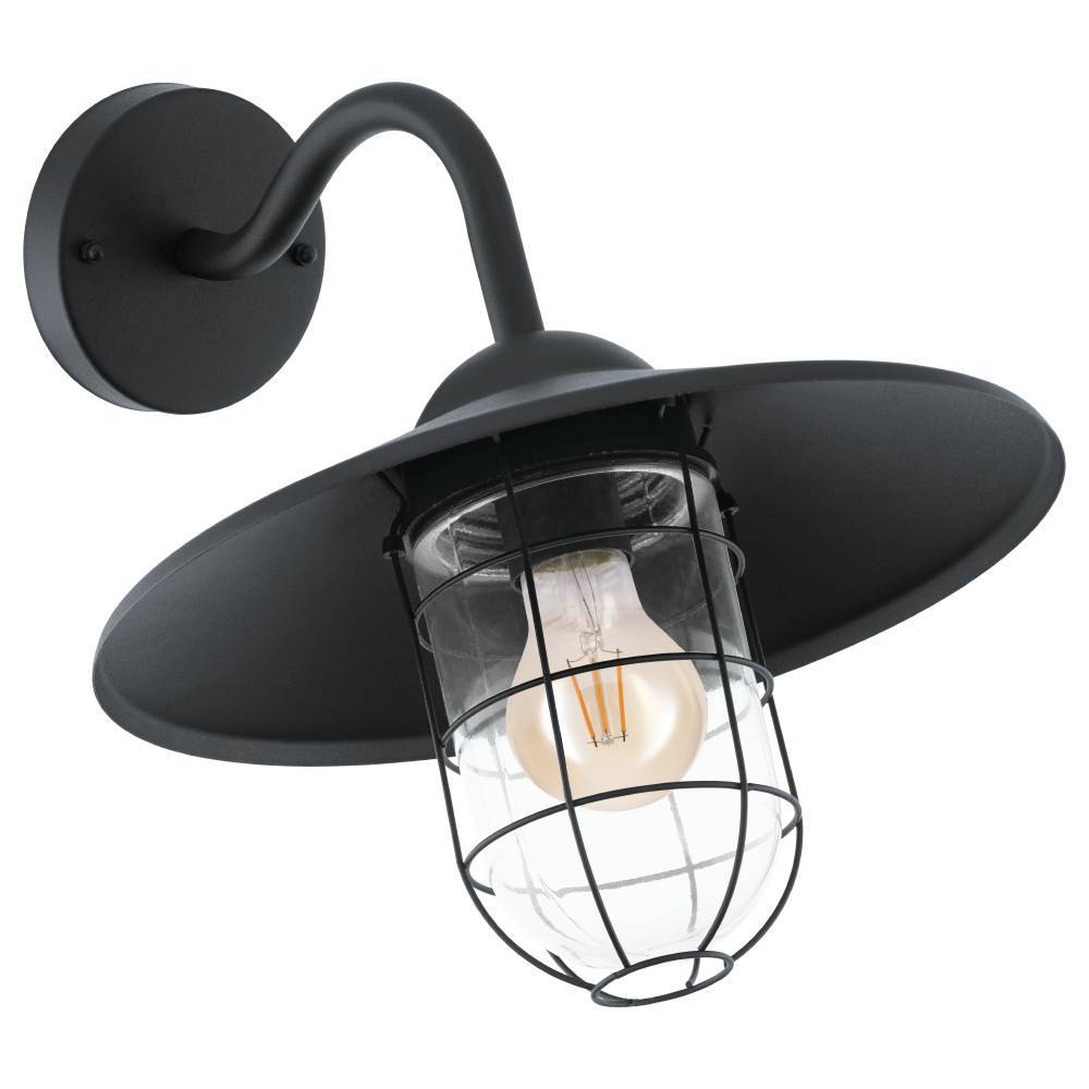 Melgoa Sort udendørslampe Fra Eglo - Lampens retro-inspirerede design gør den til en stilfuld tilføjelse til hjemmet eller haven, hvor den skaber en rustik og charmerende atmosfære.