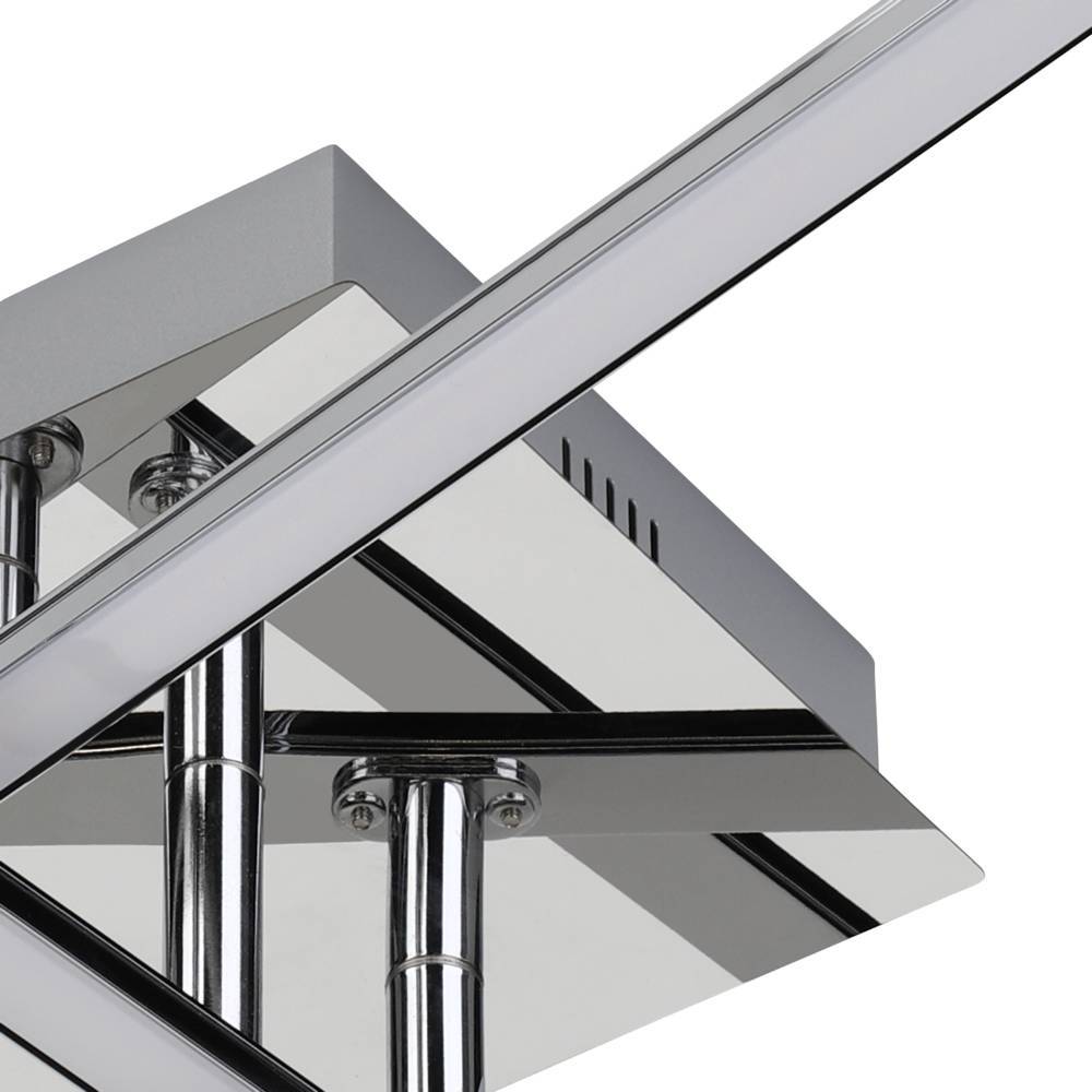 Lasana 50cm Chrom plafond Fra Eglo - Den minimalistiske og geometriske stil gør den til et perfekt valg til nutidigt eller moderne interiør, og det giver et klart og diffust lys, der fylder rummet med; en elegant måde.