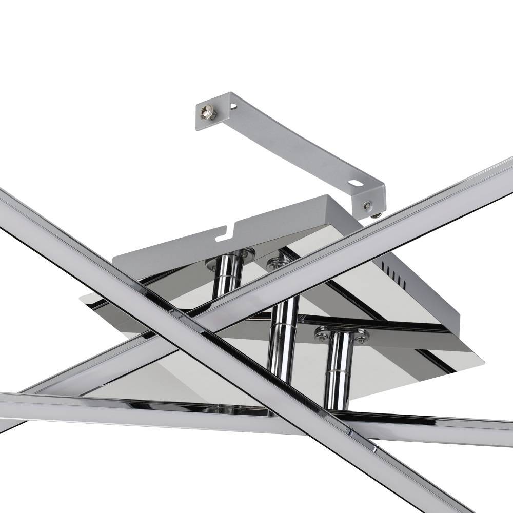 Lasana 50cm Chrom plafond Fra Eglo - Den minimalistiske og geometriske stil gør den til et perfekt valg til nutidigt eller moderne interiør, og det giver et klart og diffust lys, der fylder rummet med; en elegant måde.