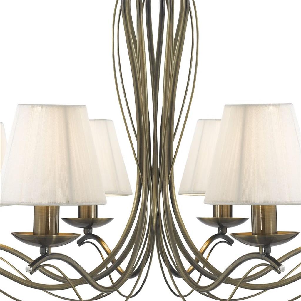 Andretti Ø76 Antik messing loftslampe Fra Searchlight - Andretti metallysekronen i antik messing giver et tidløst og elegant indtryk i stuen, spisestuen eller gangen.