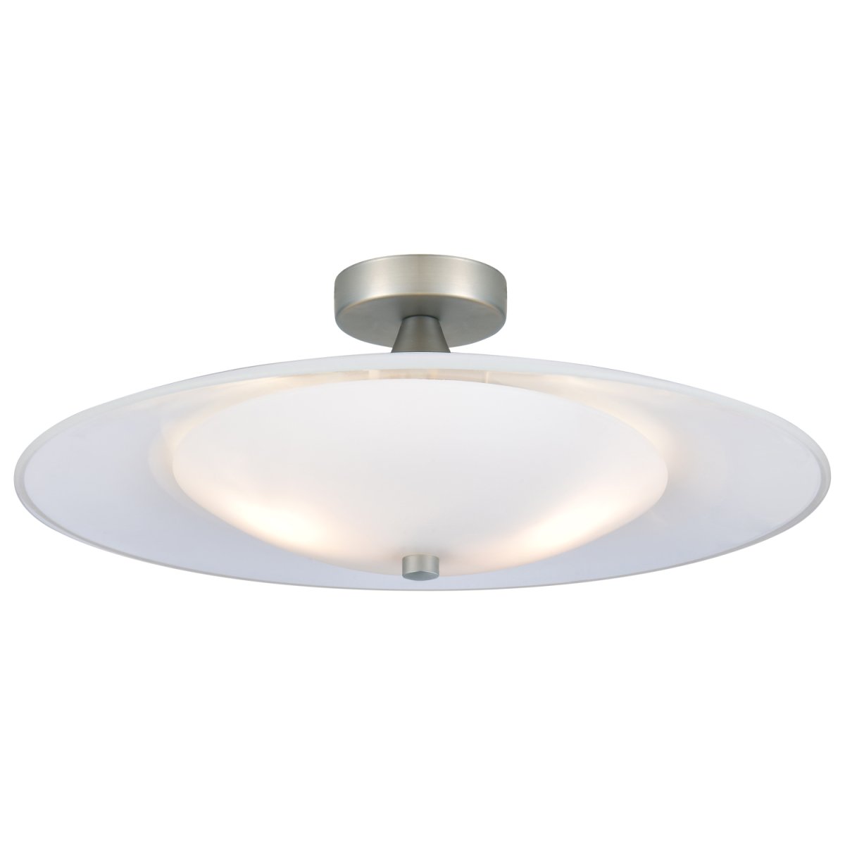 Baroni Ø46 Aluminium plafond Fra Halo Design - De opalglasskærme i kombination med aluminiumsdetaljerne skaber et tidløst design.