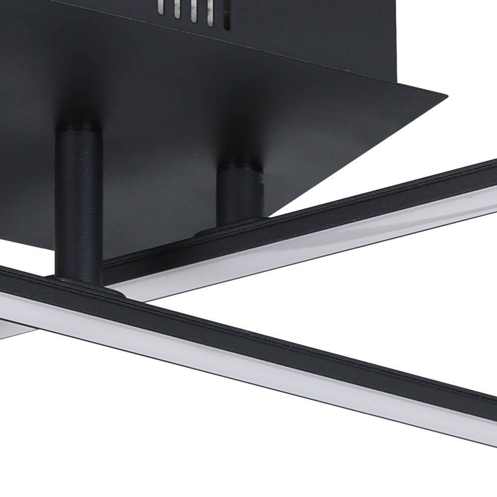 Lasana 50cm Sort plafond Fra Eglo - Den minimalistiske og geometriske stil gør den til et perfekt valg til nutidigt eller moderne interiør, og det giver et klart og diffust lys, der fylder rummet med; en elegant måde.