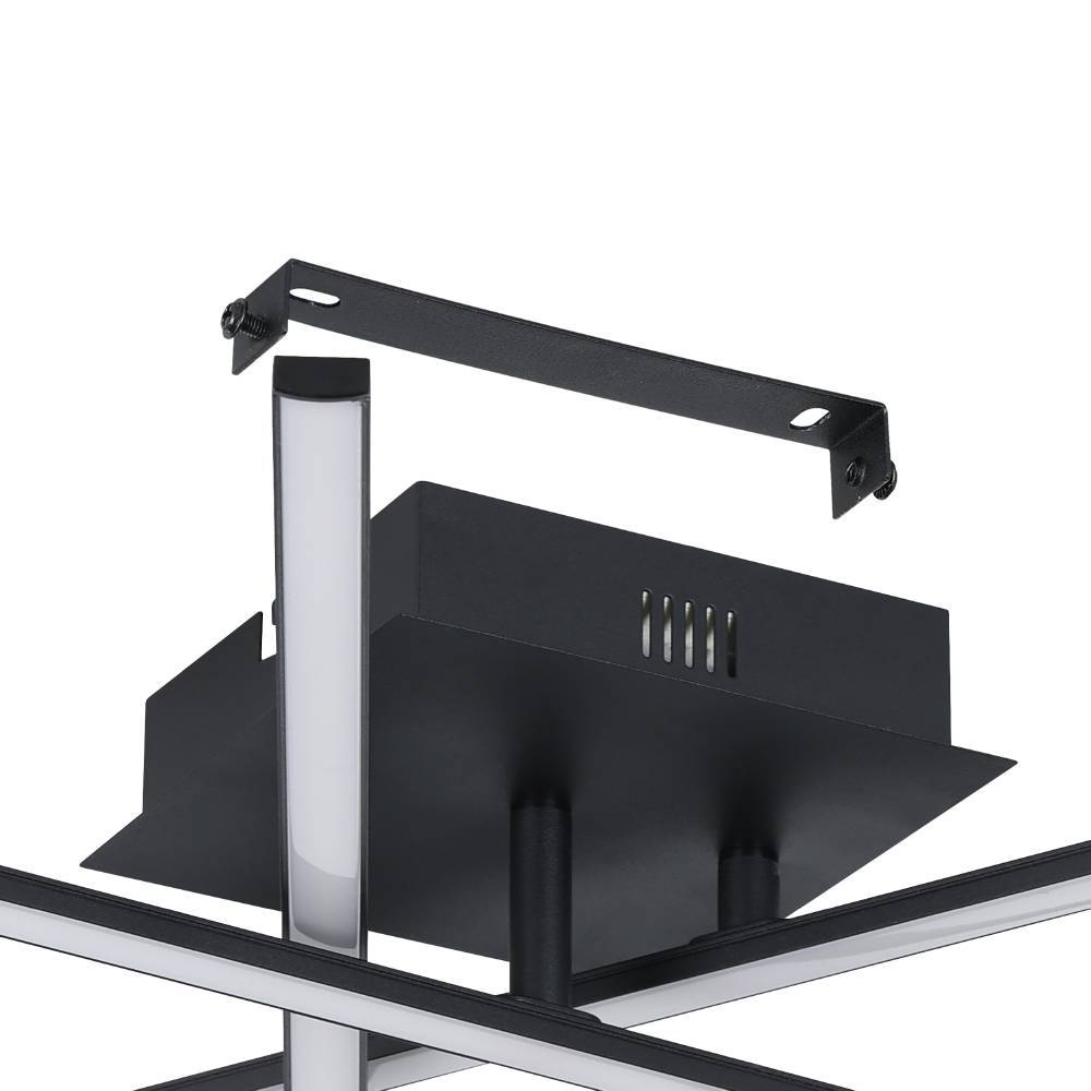 Lasana 50cm Sort plafond Fra Eglo - Den minimalistiske og geometriske stil gør den til et perfekt valg til nutidigt eller moderne interiør, og det giver et klart og diffust lys, der fylder rummet med; en elegant måde.