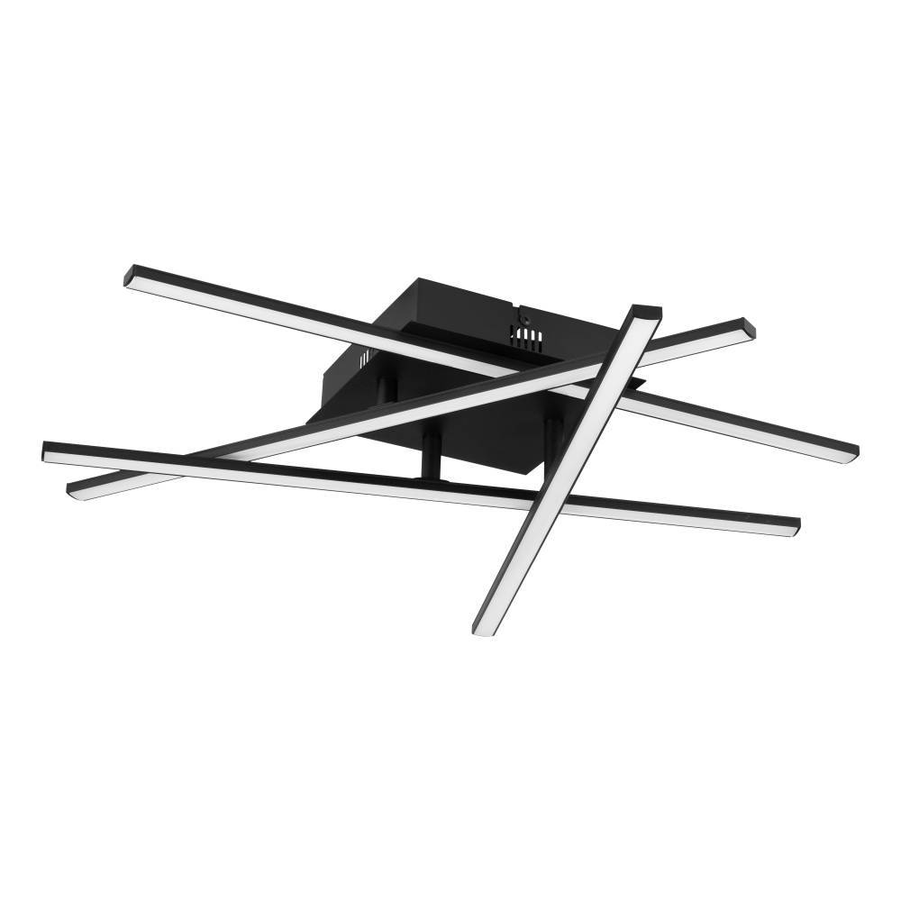 Lasana 50cm Sort plafond Fra Eglo - Den minimalistiske og geometriske stil gør den til et perfekt valg til nutidigt eller moderne interiør, og det giver et klart og diffust lys, der fylder rummet med; en elegant måde.