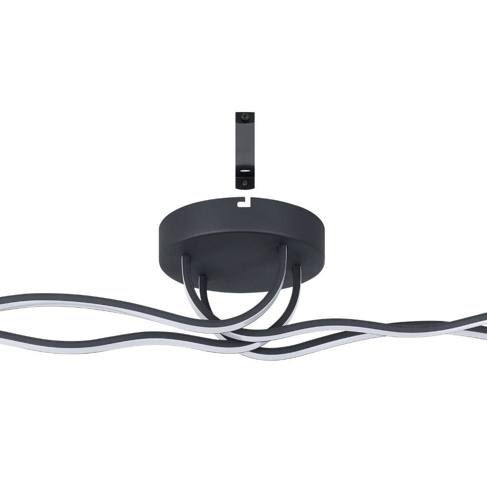 Roncade 116cm Sort plafond Fra Eglo - Den minimalistiske og flydende form giver lampen et stilrent og sofistikeret udtryk, der tilføjer et strejf af moderne kunst til dit hjem.