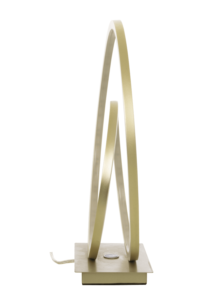Loop 37cm Champagne bordlampe Fra Aneta Lighting - Integreret 14W LED, der kan dæmpes med en 3-trins lysdæmper p&aring; lampefoden.