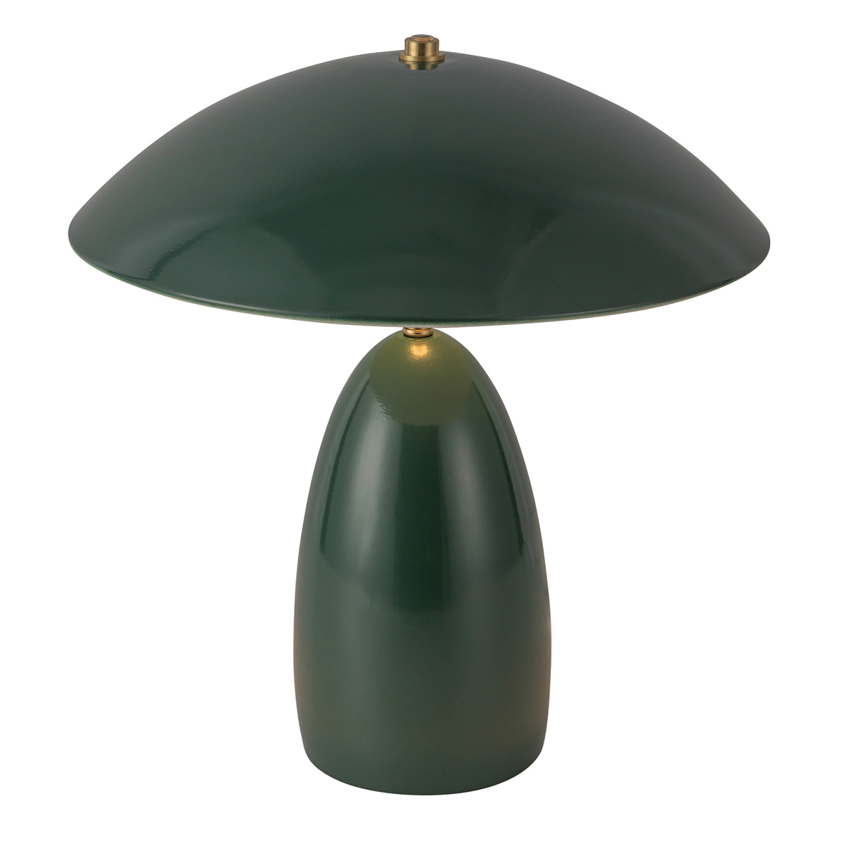 Poppy 35cm Grøn bordlampe Fra Elstead Lighting - Poppy er en dekorativ bordlampe med bl&oslash;de former og en dyb m&oslash;rkegr&oslash;n farve, der er kombineret med messingdetaljer.