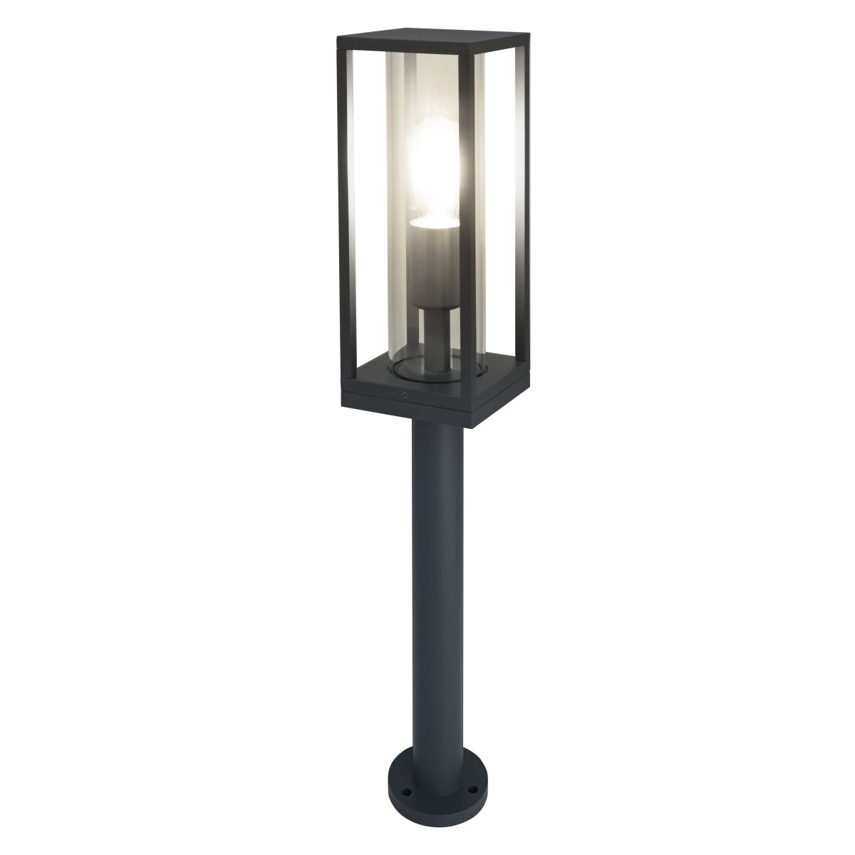 Frame 60cm Mørkegrå pullerter Fra Ledvance - Den er lavet af aluminium og glas og giver et klart og funktionelt lys, samtidig med at den er beskyttet mod vejr og fugt med IP44-klassificering.