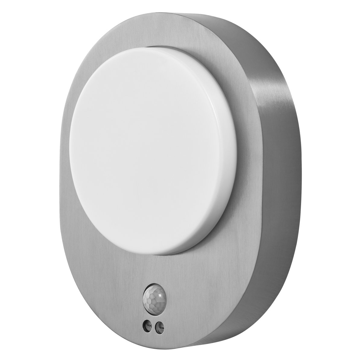 Disc Sensor Stål udendørslampe Fra Osram - Disc Sensor&nbsp;&auml;r en innovativ och stilfull fasadlampa som ger b&aring;de funktion och elegans till din entr&eacute; eller uteplats.
