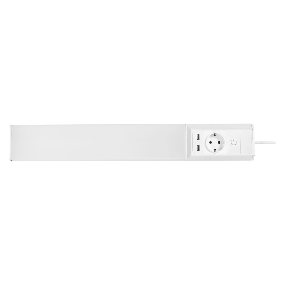 Flat Socket USB 54cm Hvid Fra Ledvance - Lampan skruvas fast antingen under sk&aring;pet eller i 45&deg; lutning och ansluts sedan med medf&ouml;ljande sladd p&aring; 1,5m och kopplas in i v&auml;gguttag med stickkontakt.