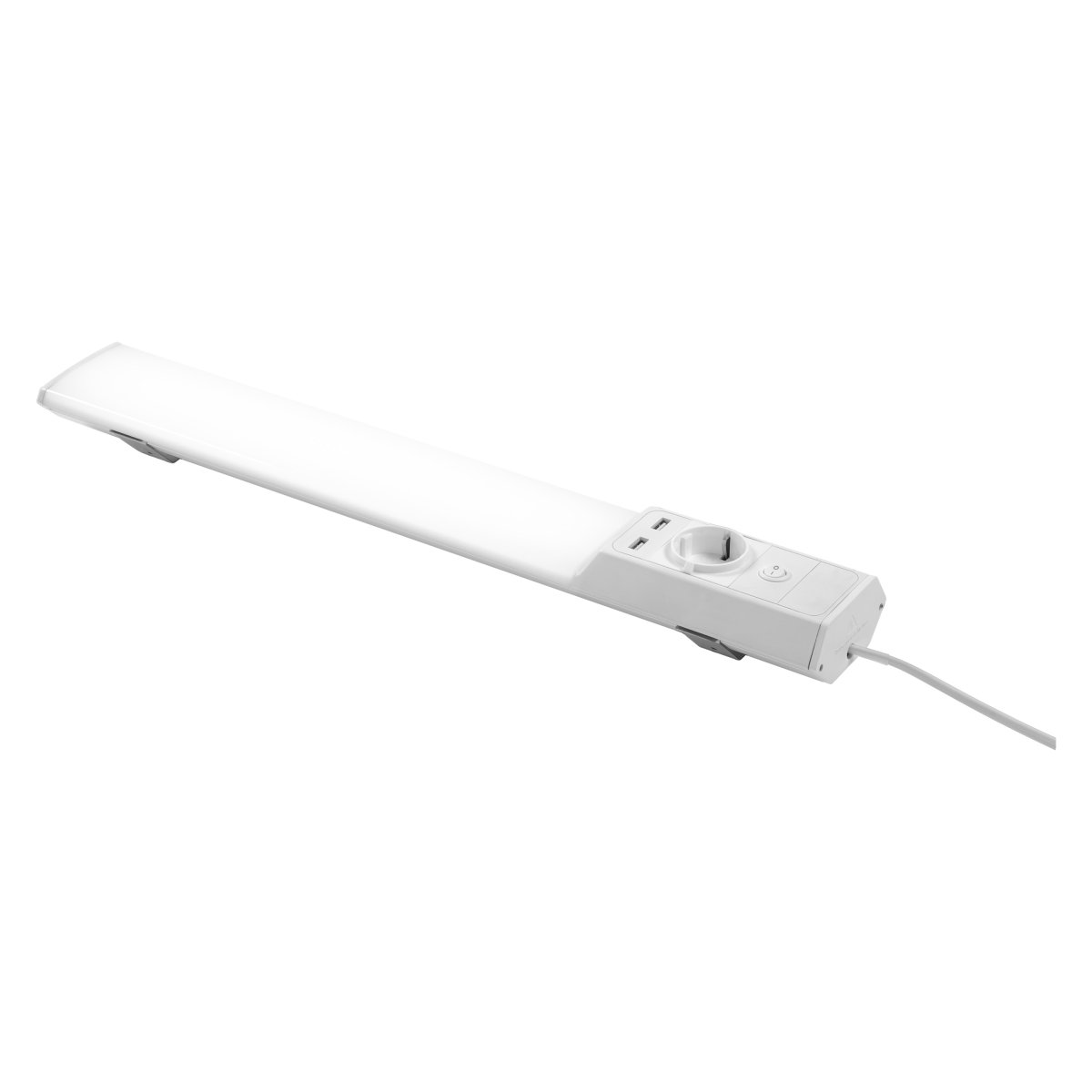 Flat Socket USB 54cm Hvid Fra Ledvance - Lampan skruvas fast antingen under sk&aring;pet eller i 45&deg; lutning och ansluts sedan med medf&ouml;ljande sladd p&aring; 1,5m och kopplas in i v&auml;gguttag med stickkontakt.