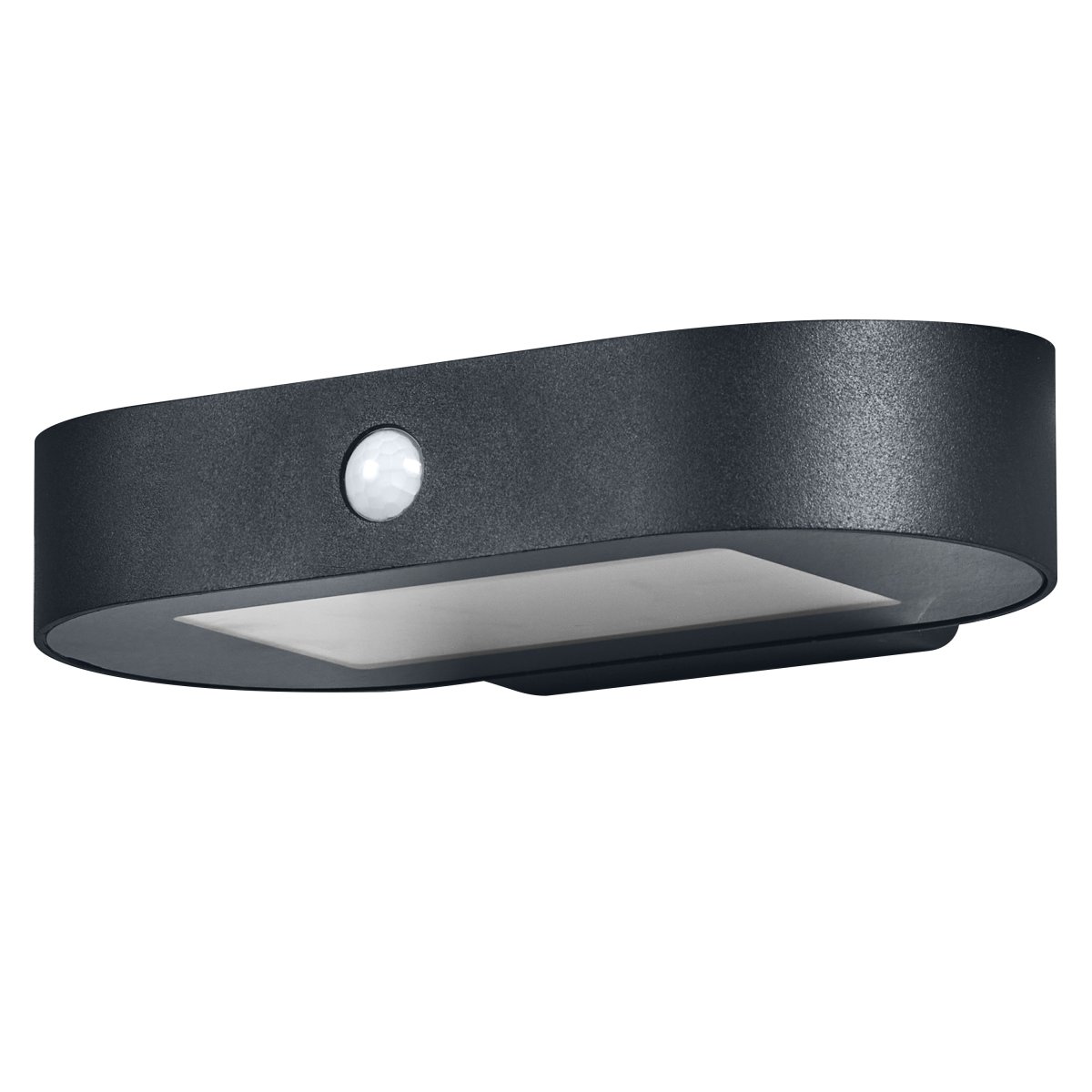 Oval S Sensor Sort solcellelampe Fra Ledvance - Fremstillet af rustfrit st&aring;l og med en IP44-klassificering er den b&aring;de vejrbestandig og robust.