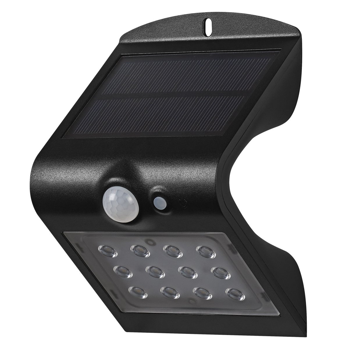 Butterfly 1,5W Sort solcellelampe Fra Osram - Den indbyggede PIR-bev&aelig;gelsessensor og dagslyssensor t&aelig;nder automatisk lampen, n&aring;r der er bev&aelig;gelse i m&oslash;rket, hvilket giver b&aring;de sikkerhed og energieffektivitet.