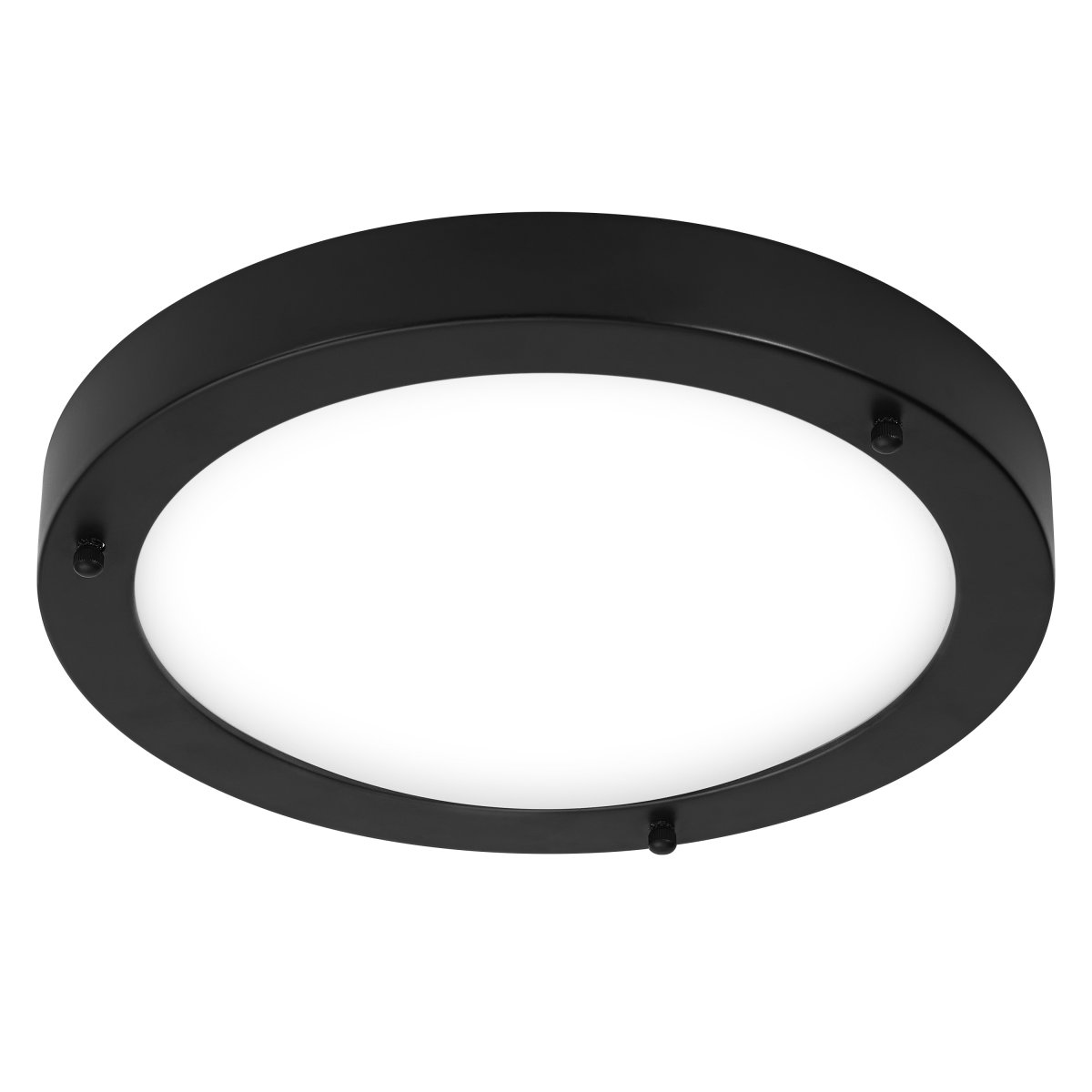 Classic Round Ø30 Sort badeværelseslampe Fra Ledvance - Sk&auml;rmen i frostat glas ger ett fint och bl&auml;ndfritt ljus i rummet.