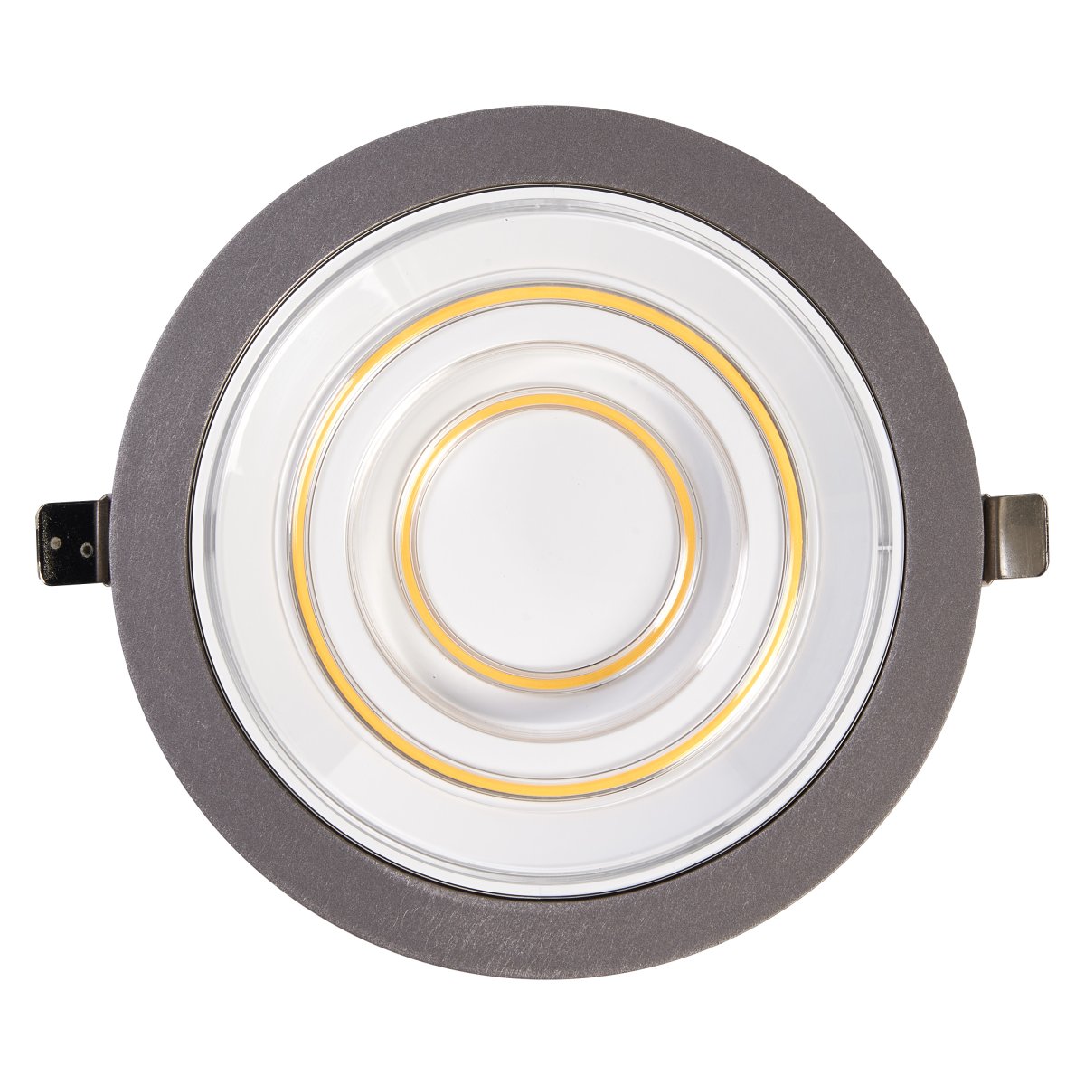 Decor Filament Echo 7W Aluminium Fra Ledvance - Spotlyset har tv&aring; forskellige lyspunkter, en lille cirkel i midten og en st&oslash;rre ydre cirkel.