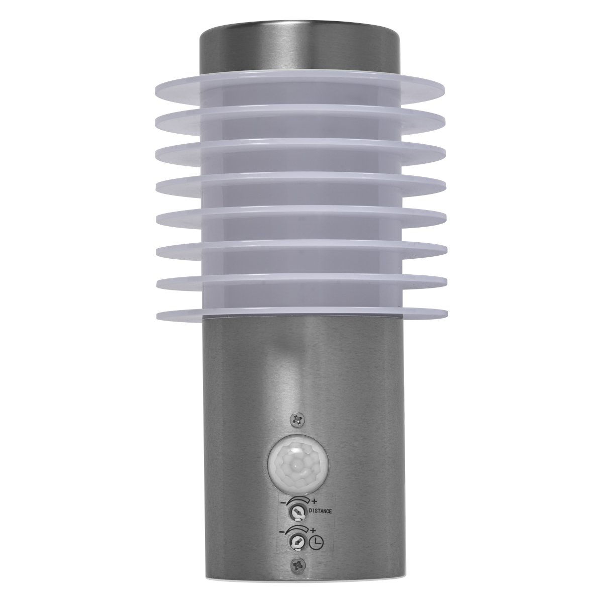 Rondo Sensor Stål udendørslampe Fra Ledvance - Med sin stilrena design och effektiva funktionalitet &auml;r denna armatur det perfekta valet f&ouml;r att b&aring;de belysa och s&auml;kerst&auml;lla ditt utomhusomr&aring;de.