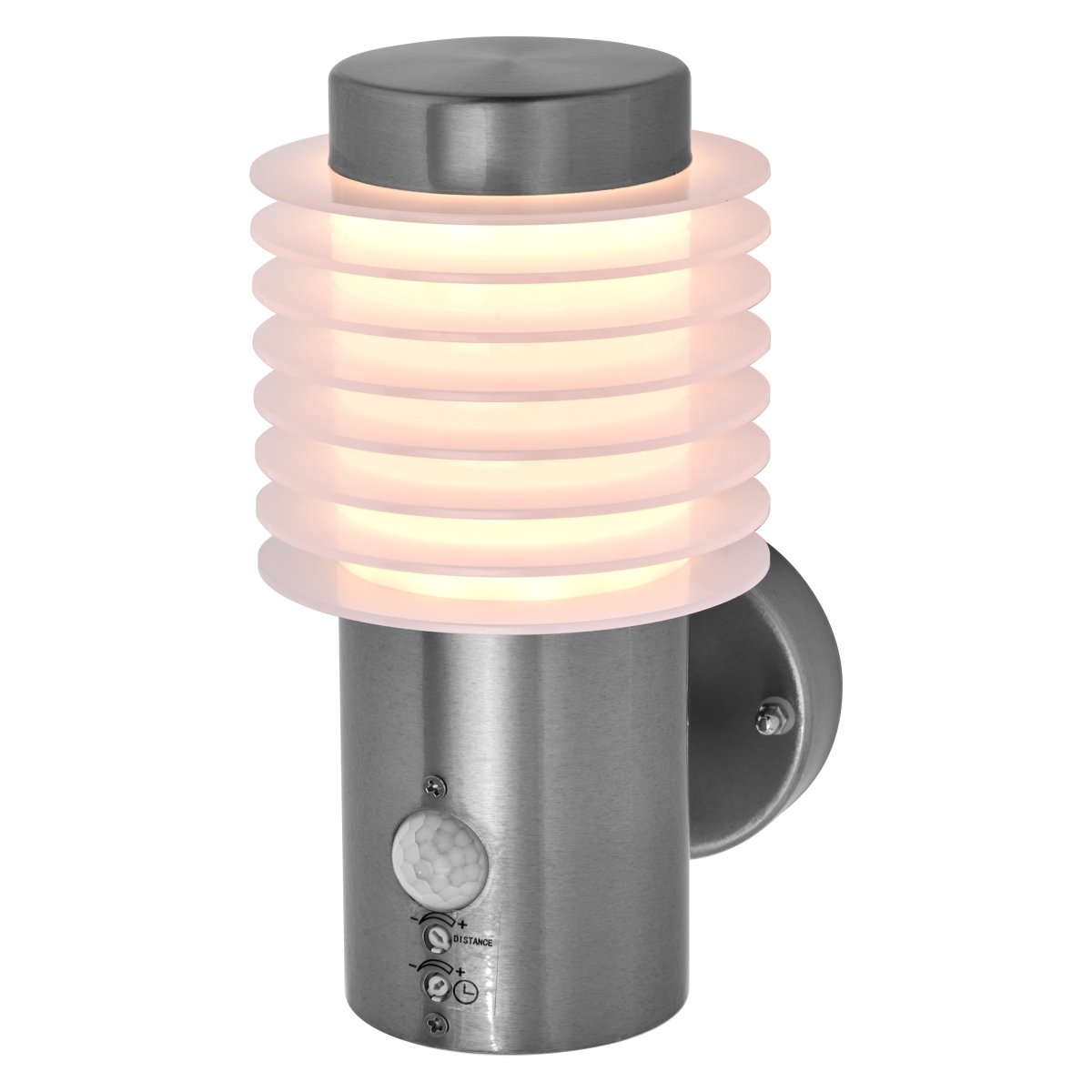 Rondo Sensor Stål udendørslampe Fra Ledvance - Med sin stilrena design och effektiva funktionalitet &auml;r denna armatur det perfekta valet f&ouml;r att b&aring;de belysa och s&auml;kerst&auml;lla ditt utomhusomr&aring;de.