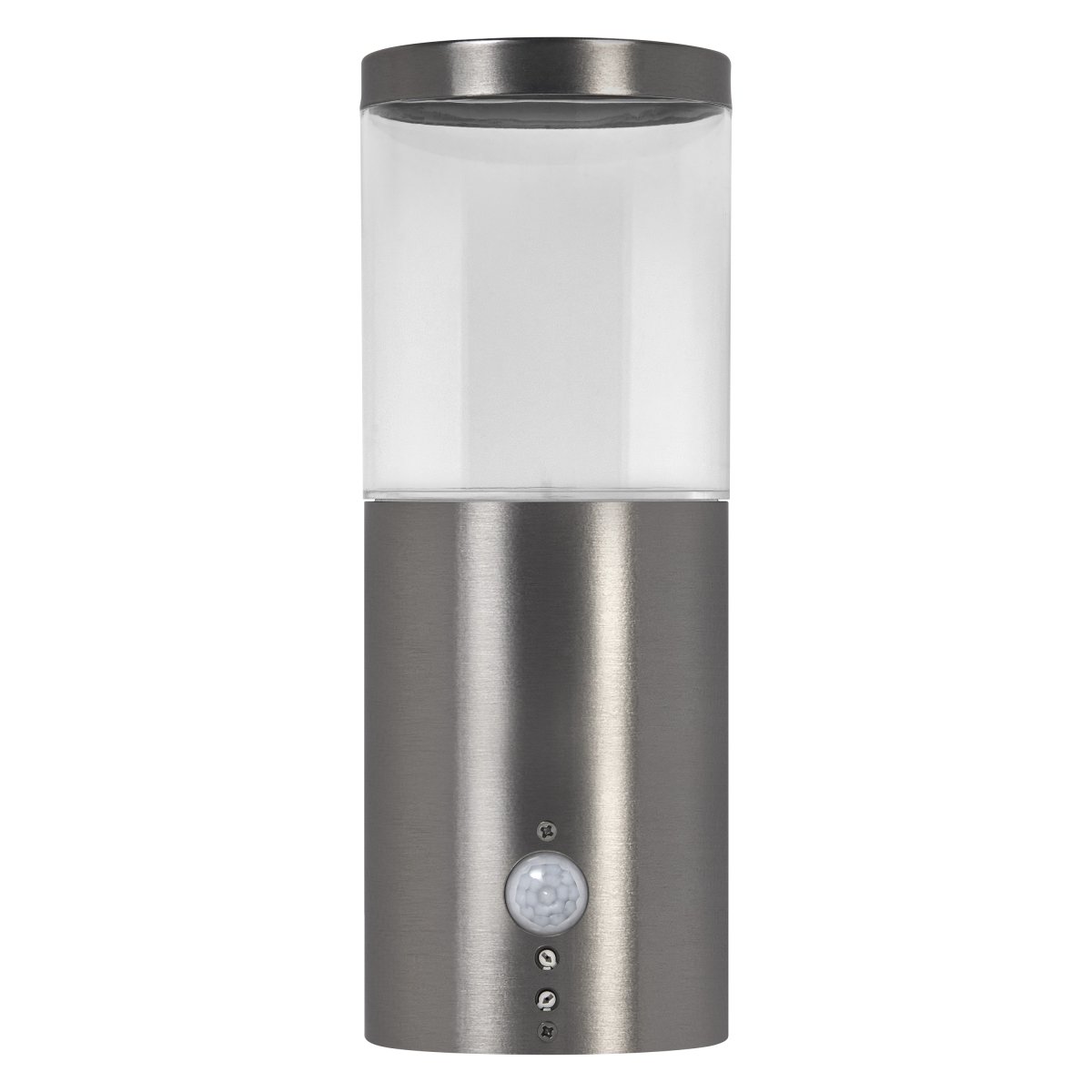 Ebro Sensor Stål udendørslampe Fra Ledvance - Denne lampe er lavet af rustfrit st&aring;l og polycarbonat og er b&aring;de holdbar og vejrbestandig, hvilket g&oslash;r den perfekt til udend&oslash;rs brug.