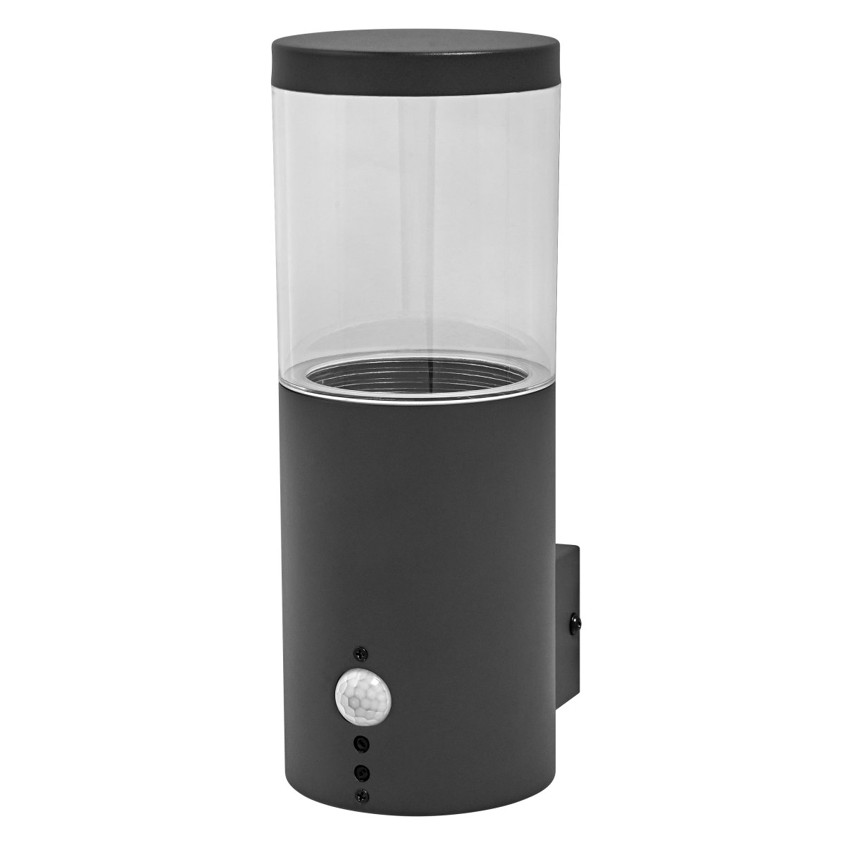 Ebro Sensor Mørkegrå udendørslampe Fra Ledvance - Denne lampe er lavet af rustfrit stål og polycarbonat og er både holdbar og vejrbestandig, hvilket gør den perfekt til udendørs brug.