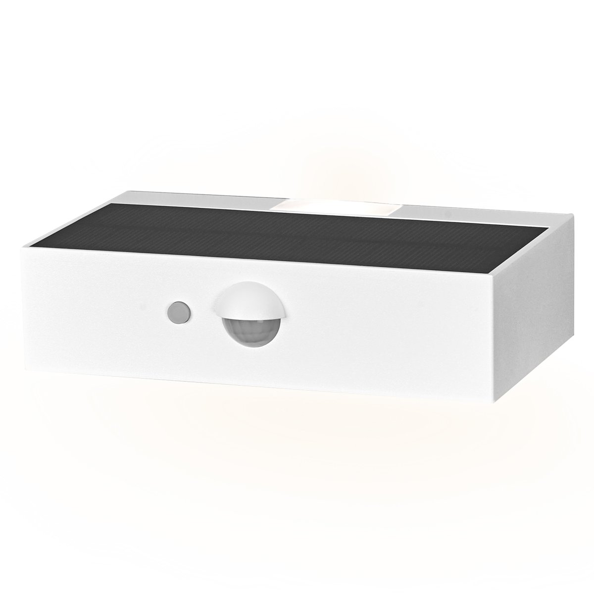 Bricklume Sensor Hvid solcellelampe Fra Ledvance - Den indbyggede PIR-bevægelsessensor og dagslyssensor tænder automatisk lampen, når der er bevægelse i mørket, hvilket giver både sikkerhed og energieffektivitet.