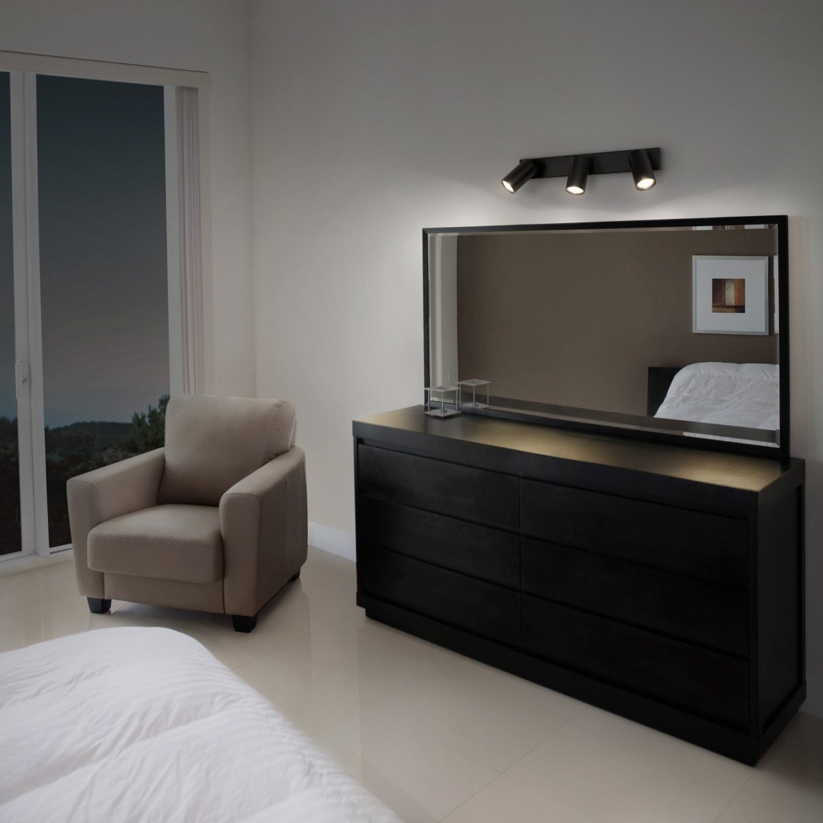 Octagon 3 Sort spotlight Fra Ledvance - Den n&auml;tta formen i kombination med de r&ouml;rliga spotlightsen g&ouml;r den m&aring;ngsidig och passar in i alla hem och stilar.