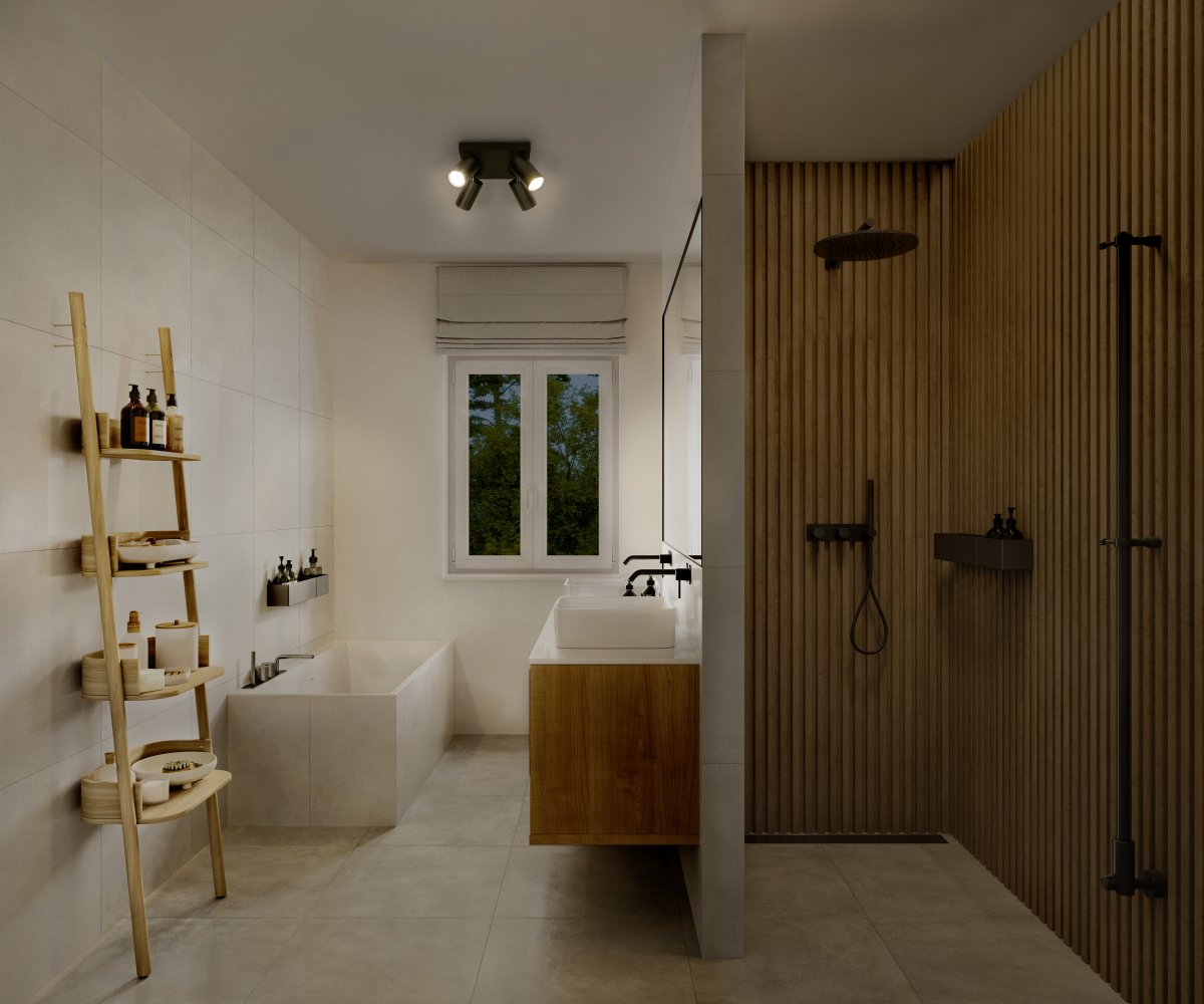 Octagon 4 Sort spotlight Fra Ledvance - Den n&auml;tta formen i kombination med de r&ouml;rliga spotlightsen g&ouml;r den m&aring;ngsidig och passar in i alla hem och stilar.